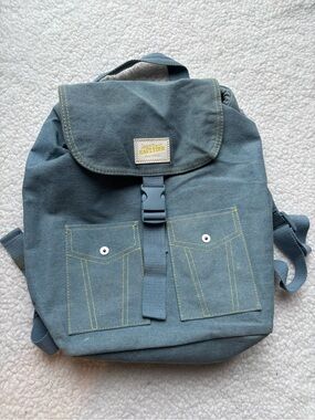 Jean Paul Gaultier Y2K Vintage Washed Light Blue Denim Canvas Backpack